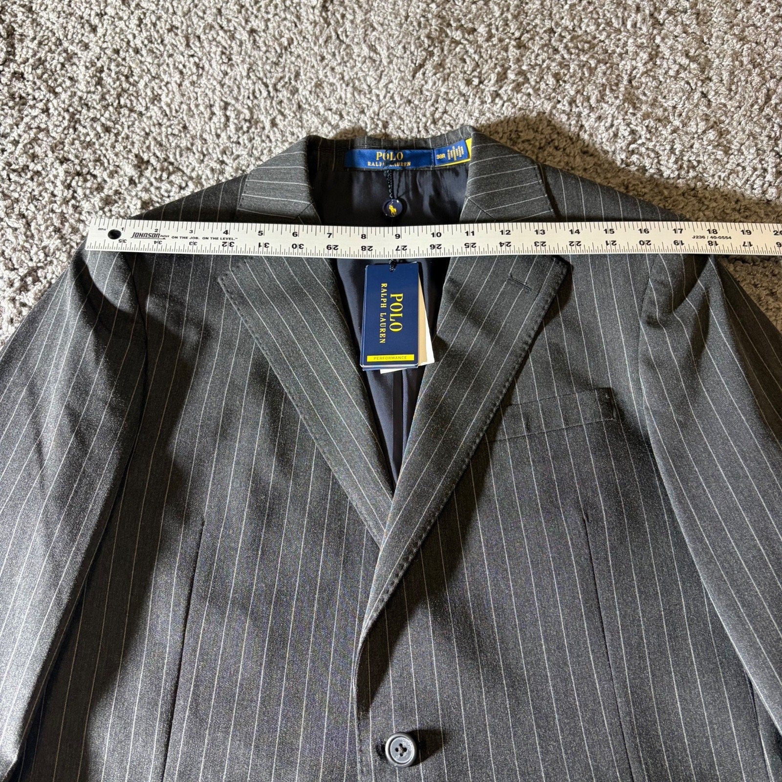 Polo Ralph Lauren Sport Coat Mens 38R Blazer Performance Jacket Pinstripe NWT