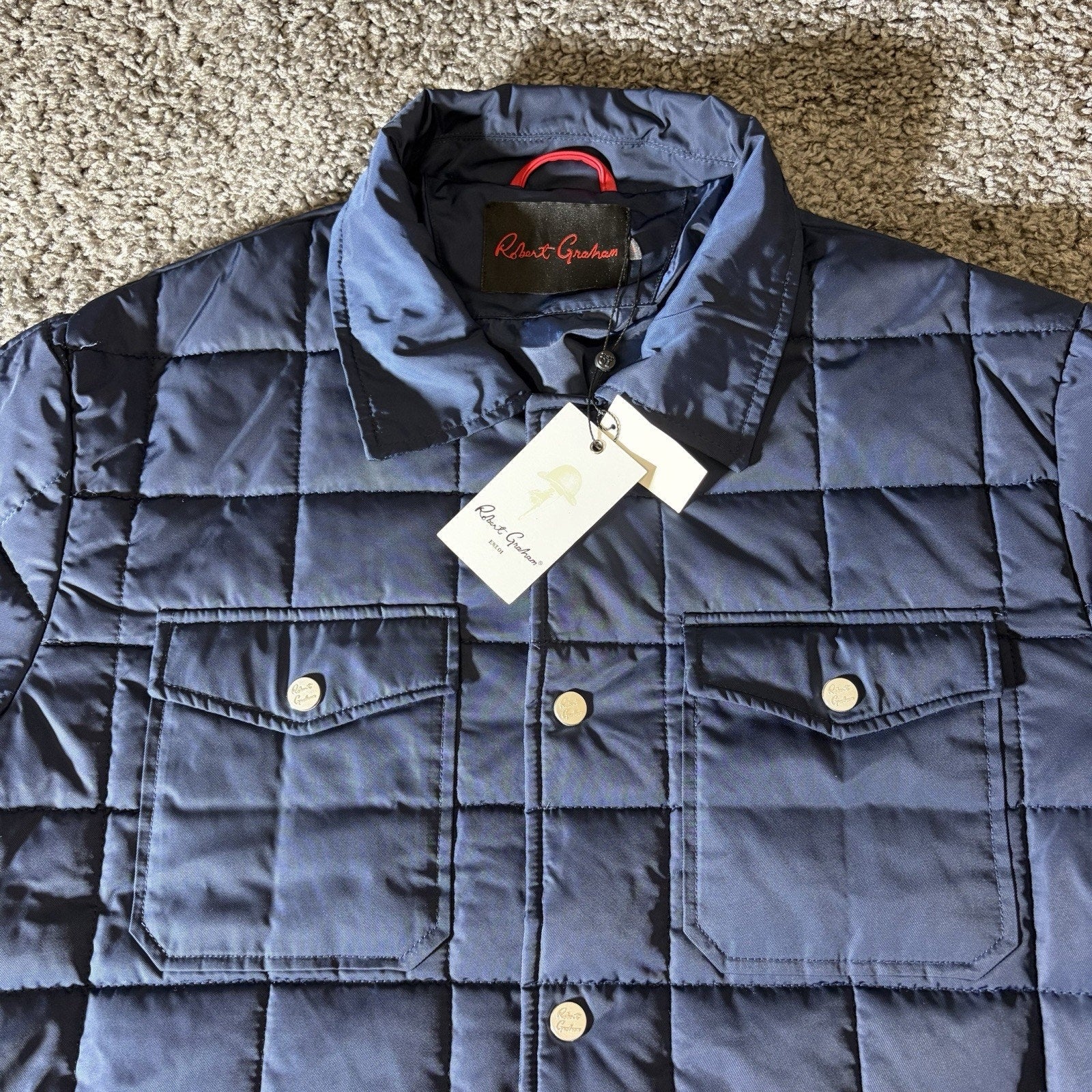 Robert Graham Jacket Mens L Quilted Insulated Camp Travel Water Repellent