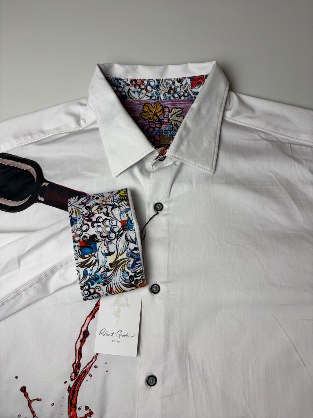 Robert Graham Shirt Mens Pinot Noir 2 Flip-Cuff