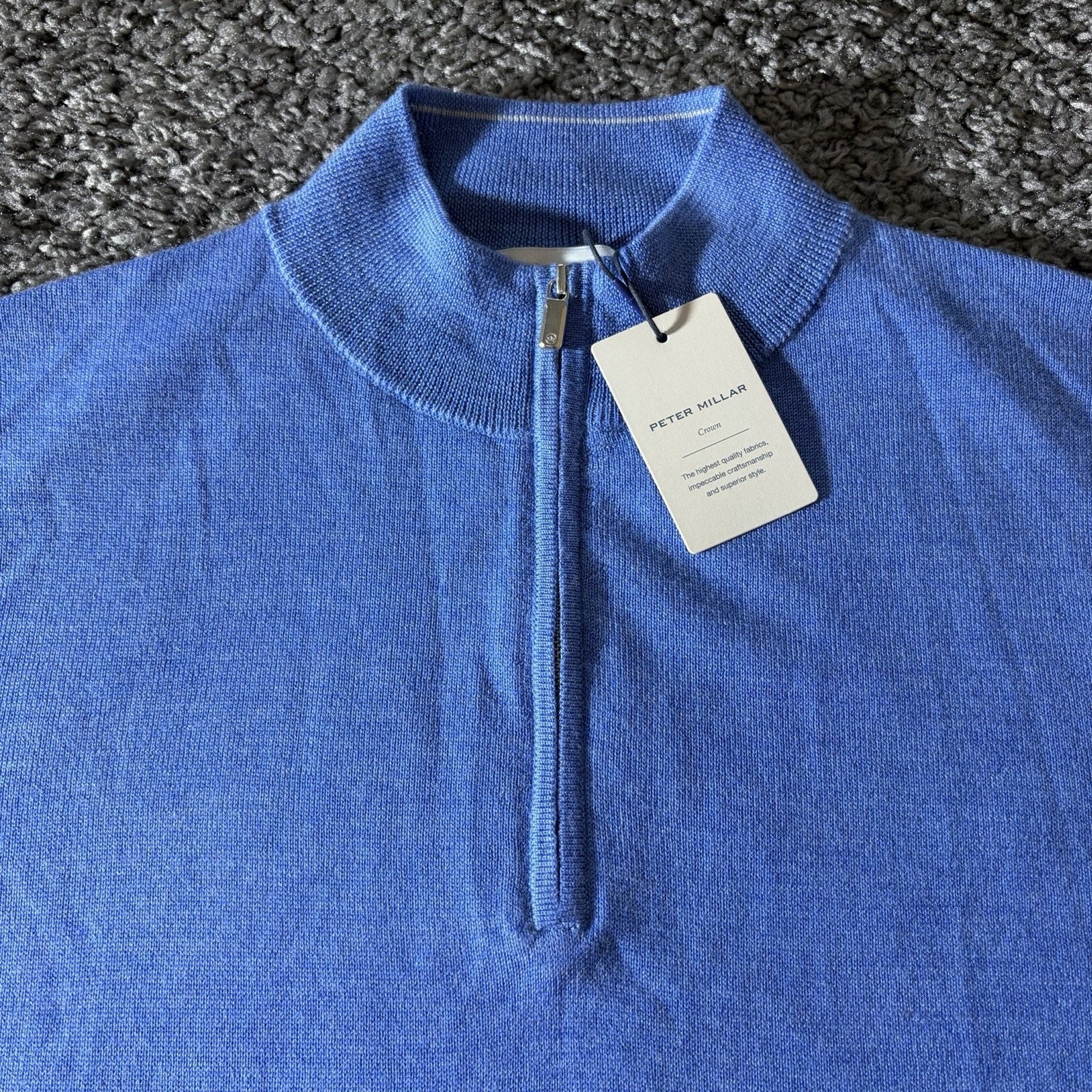 Peter Millar Sweater Mens S Autumn Crest Quarter Zip Merino Suede Golf MF25S01