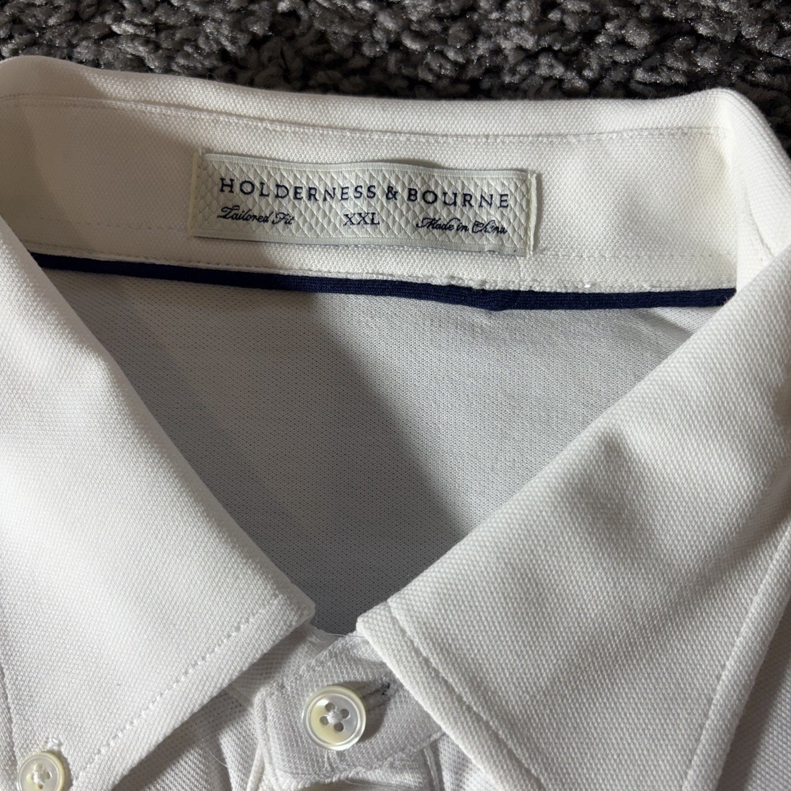 Houlderness & Bourne Polo Shirt Mens 2XL Burton Scotch Pink Pique Button Down