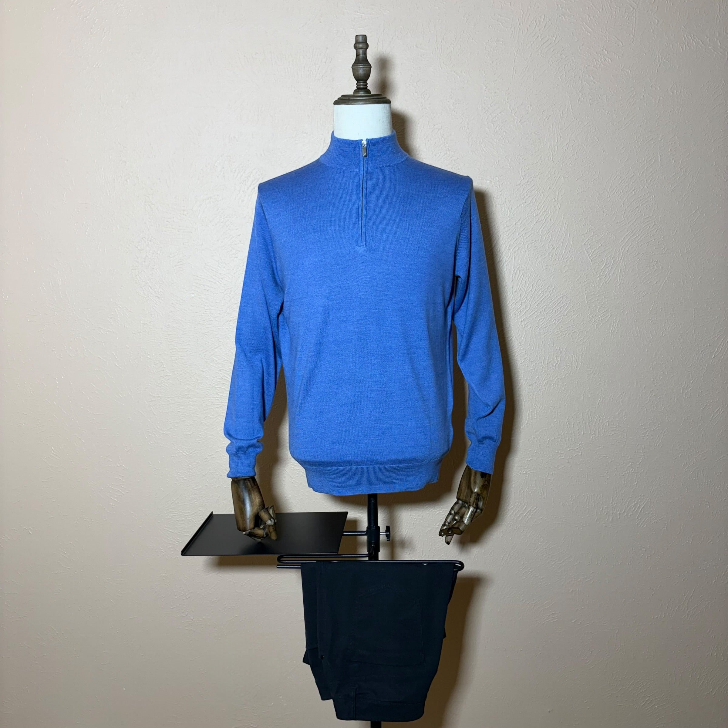 Peter Millar Sweater Mens S Autumn Crest Suede-Trim Quarter-Zip