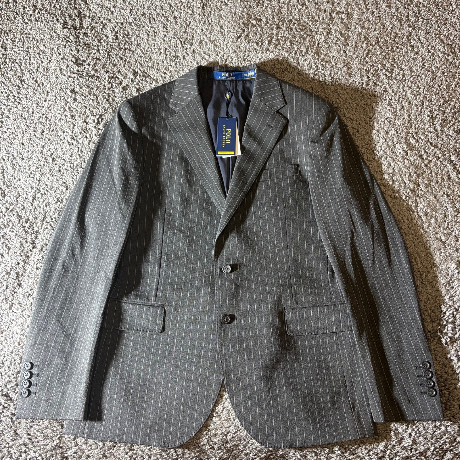 Polo Ralph Lauren Sport Coat Mens 38R Blazer Performance Jacket Pinstripe NWT