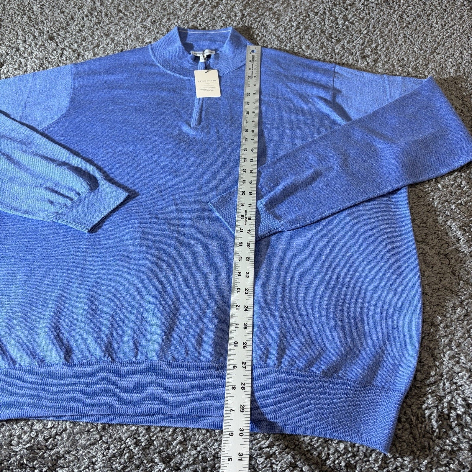 Peter Millar Sweater Mens 2XL Autumn Crest Quarter Zip Merino Suede Golf Office