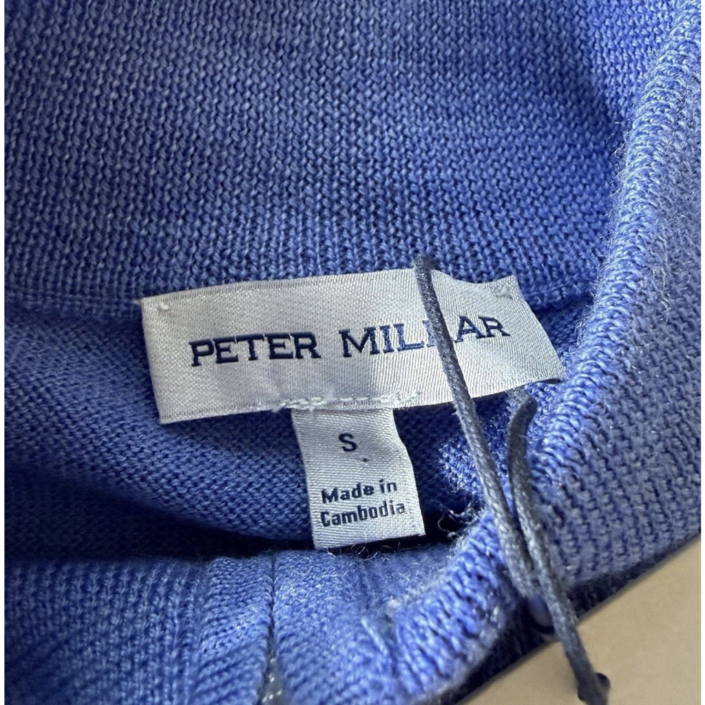 Peter Millar Sweater Mens S Autumn Crest Suede-Trim Quarter-Zip