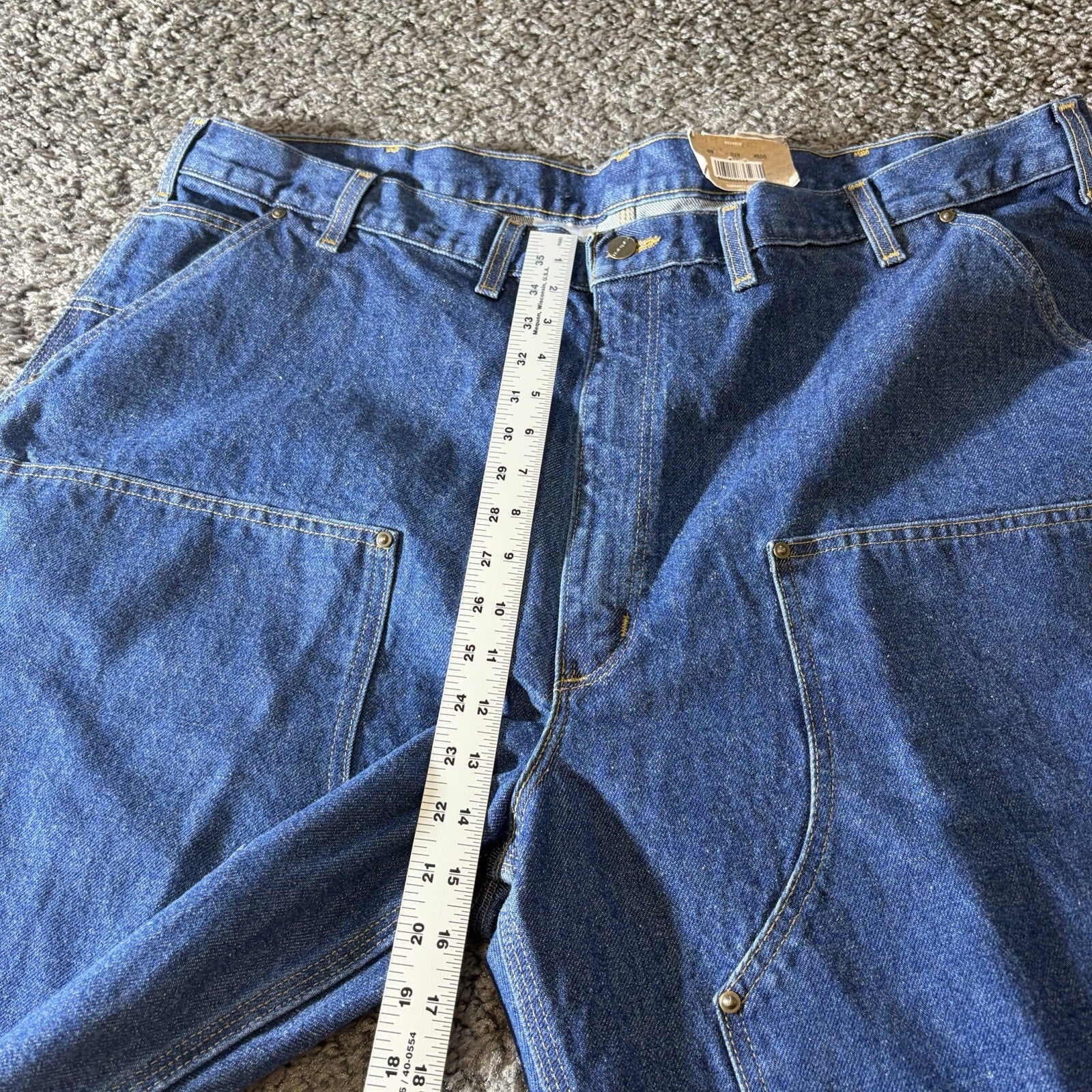 Carhartt Jeans Mens 46X32 B73 DST Double Knee Dungaree Workwear Performance