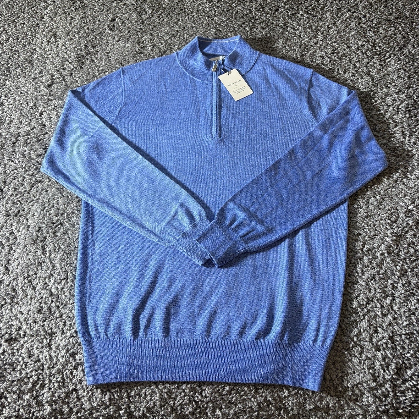 Peter Millar Sweater Mens S Autumn Crest Quarter Zip Merino Suede Golf MF25S01