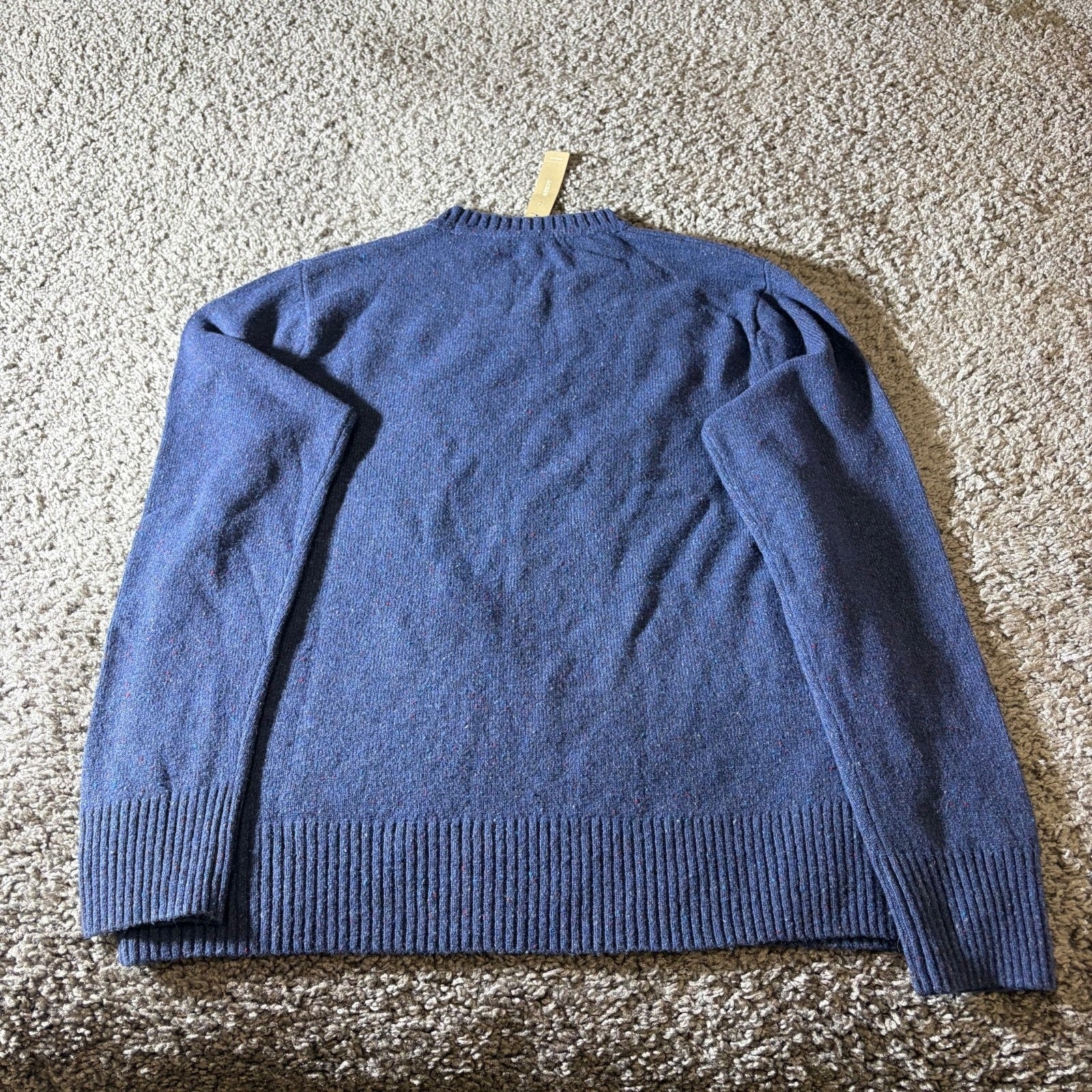 J Crew Sweater Mens L Pullover Wool Nep Fleck Knit Cosby Lounge Speckled