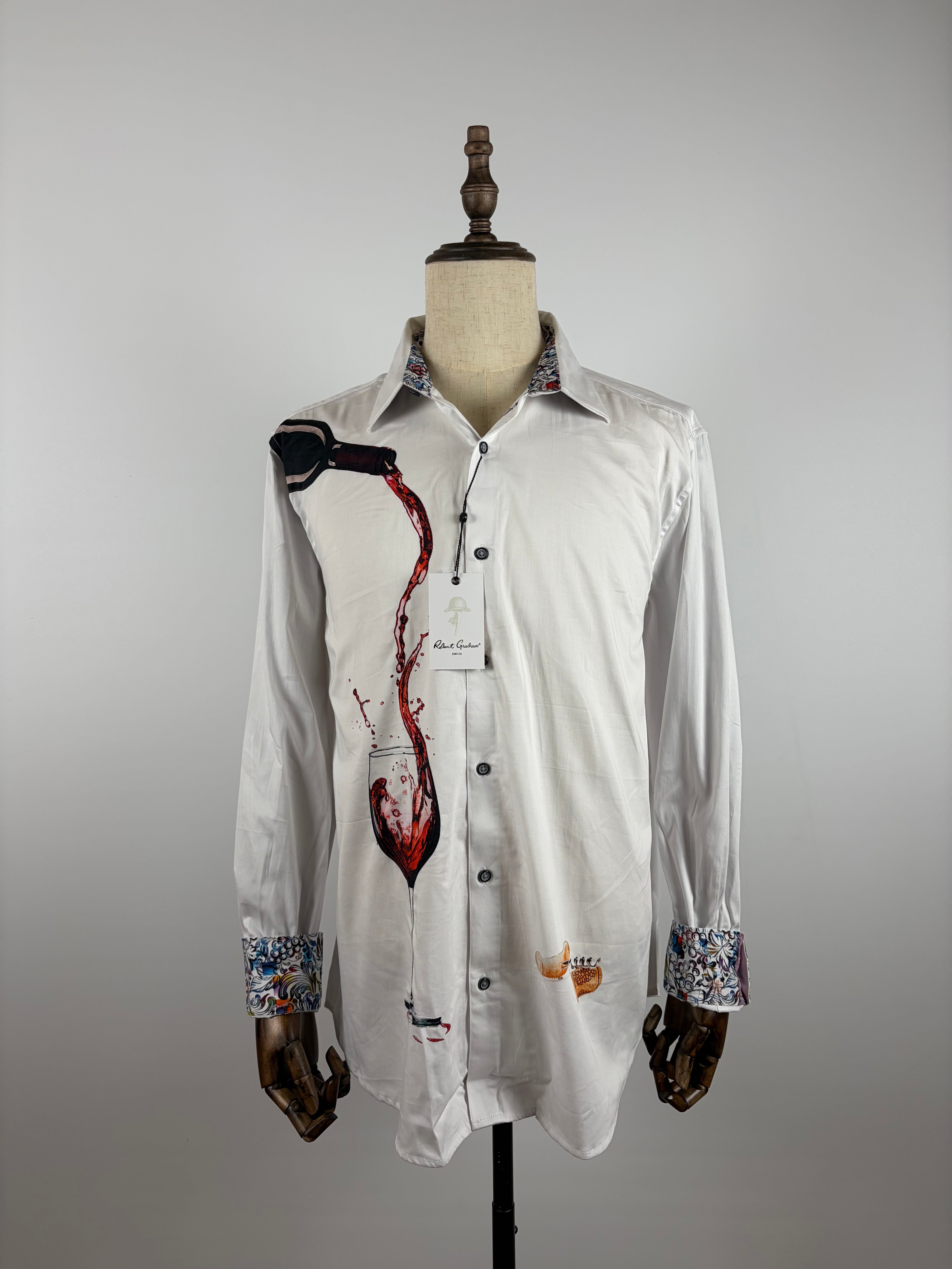 Robert Graham Shirt Mens Pinot Noir 2 Flip-Cuff