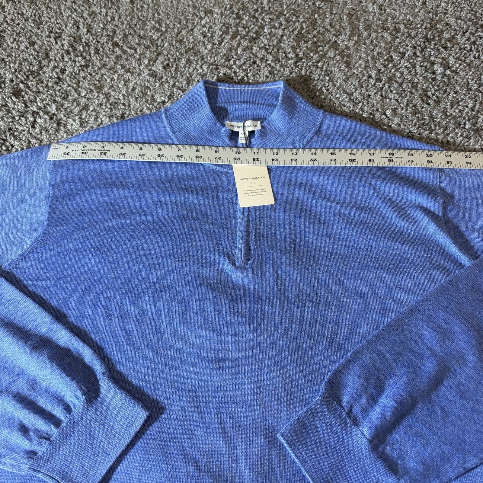 Peter Millar Sweater Mens 2XL Autumn Crest Quarter Zip Merino Suede Golf Office