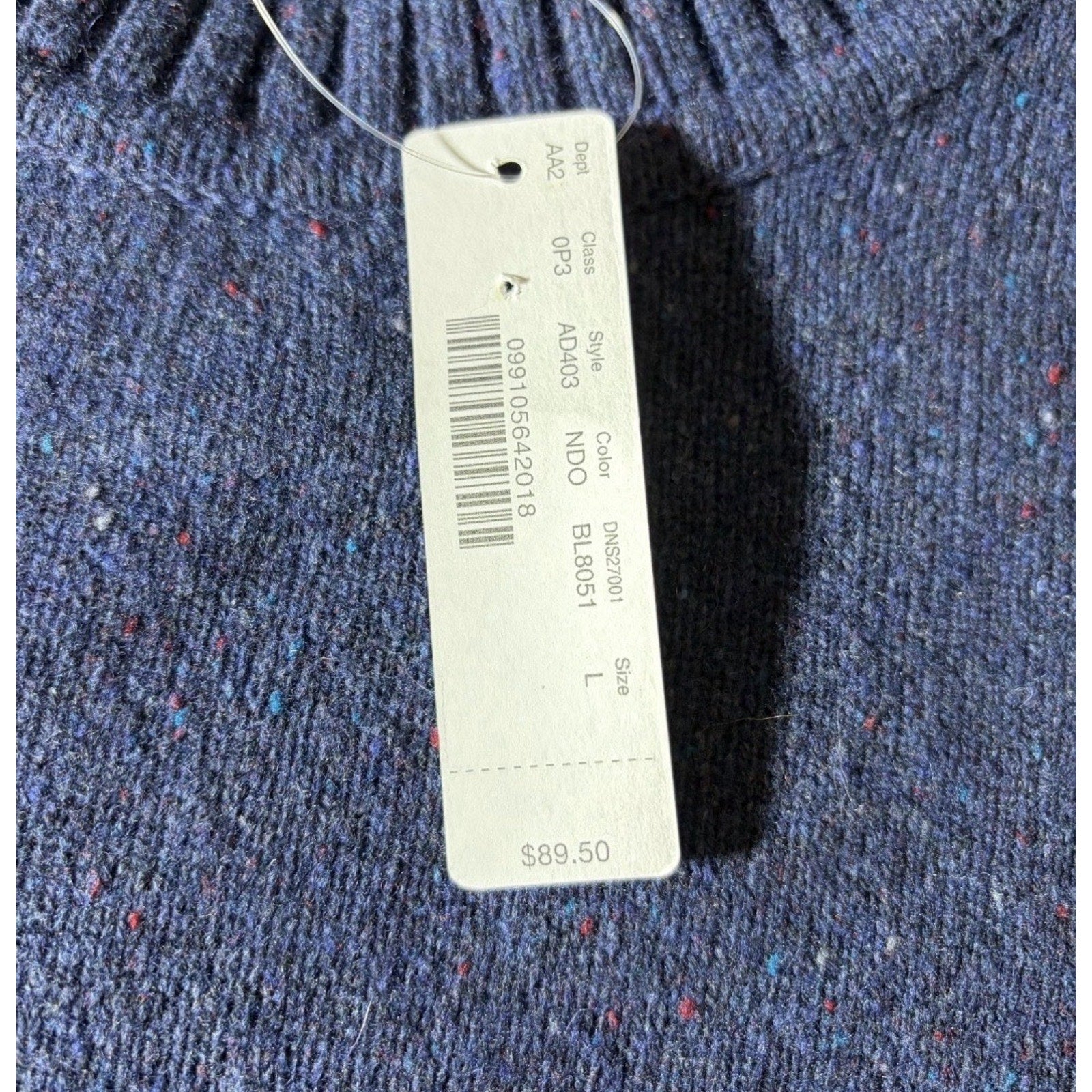 J.Crew Sweater Mens L Wool Nep Fleck Knit Pullover