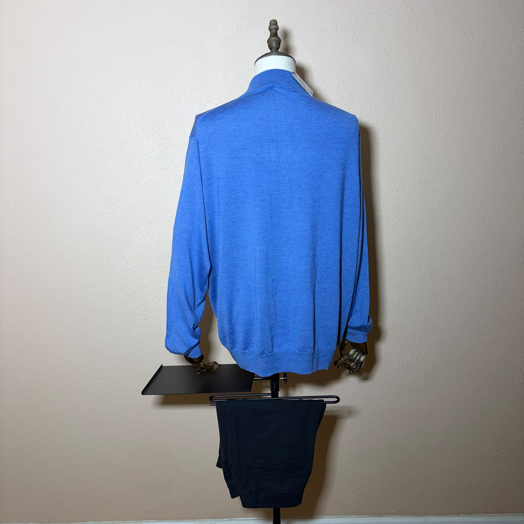 Peter Millar Sweater Mens 2XL Autumn Crest Suede-Trim Quarter-Zip