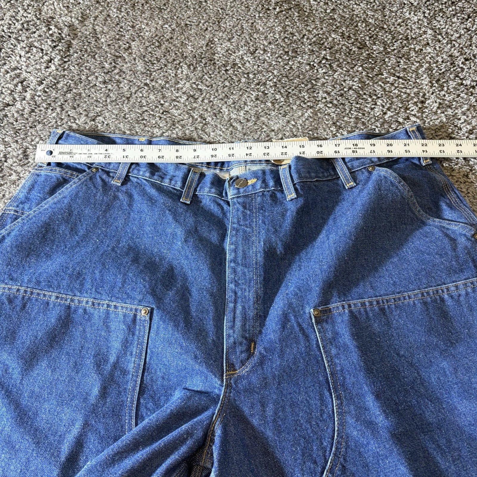 Carhartt Jeans Mens 46X32 B73 DST Double Knee Dungaree Workwear Performance