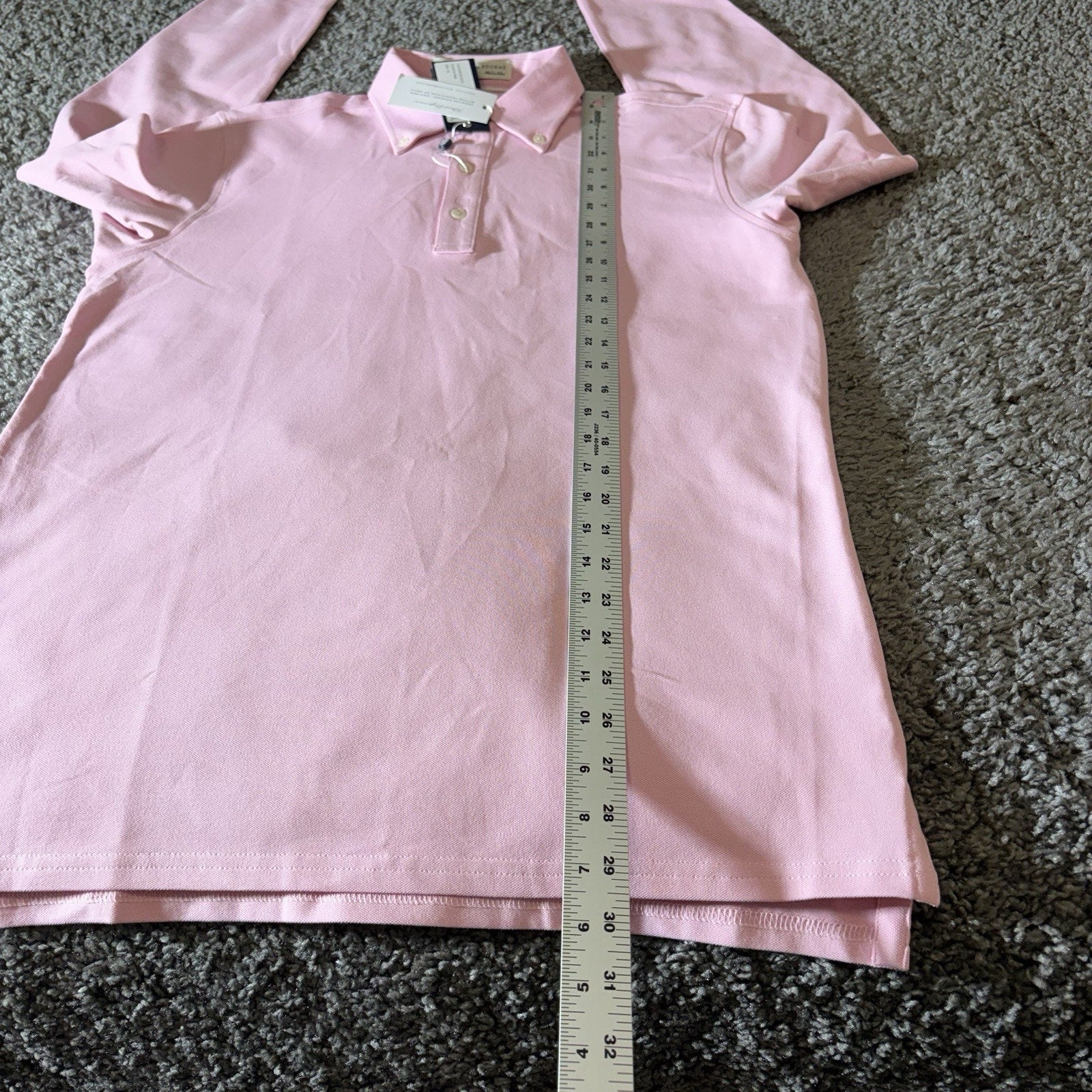 Houlderness & Bourne Polo Shirt Mens M Burton Scotch Pink Pique Button Down