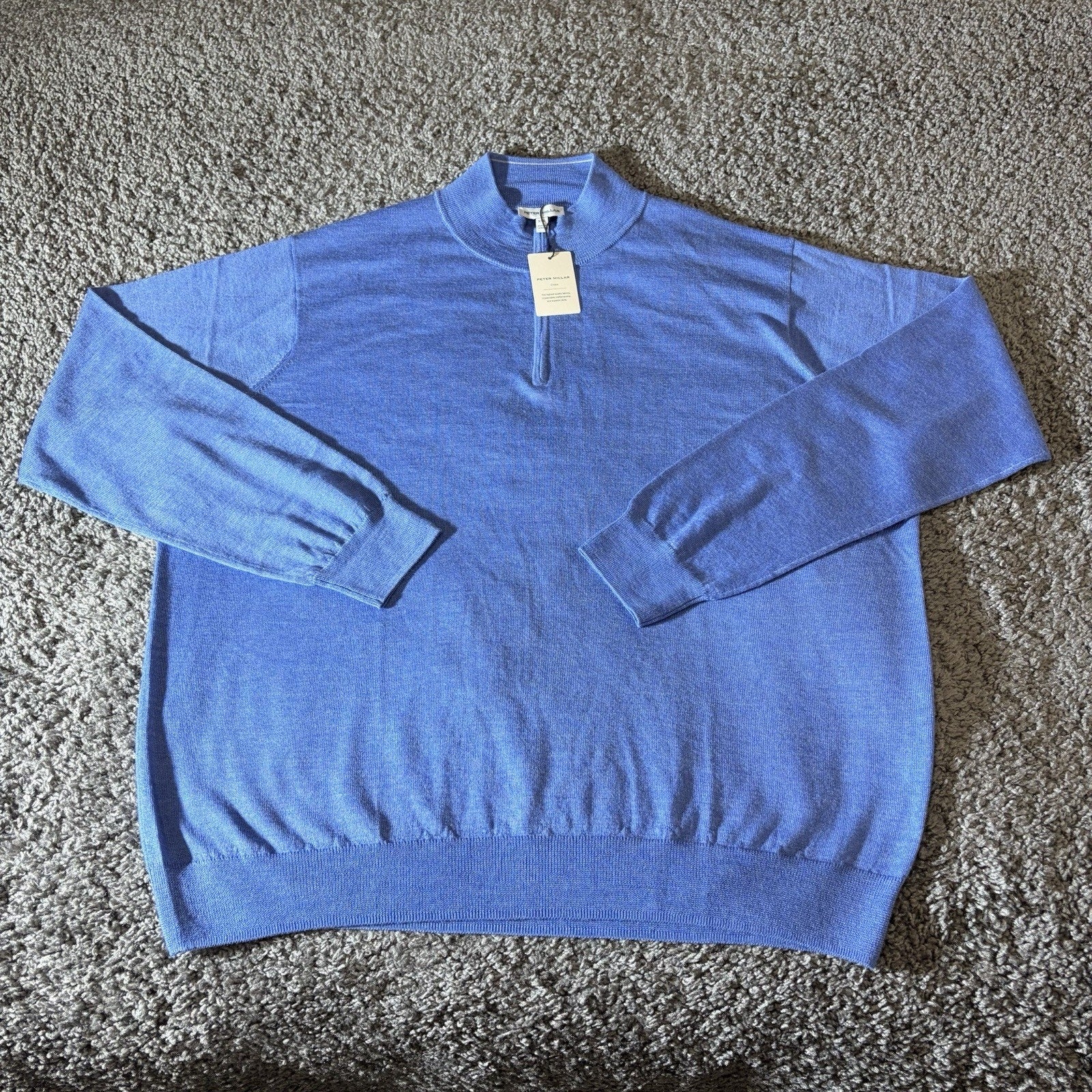 Peter Millar Sweater Mens 2XL Autumn Crest Quarter Zip Merino Suede Golf Office