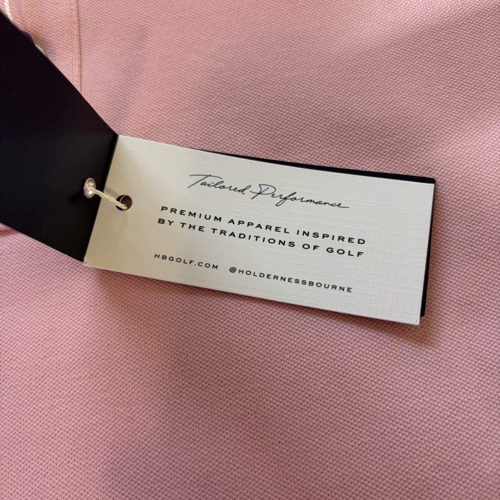 Houlderness & Bourne Polo Shirt Mens L Burton Scotch Pink Pique Button Down