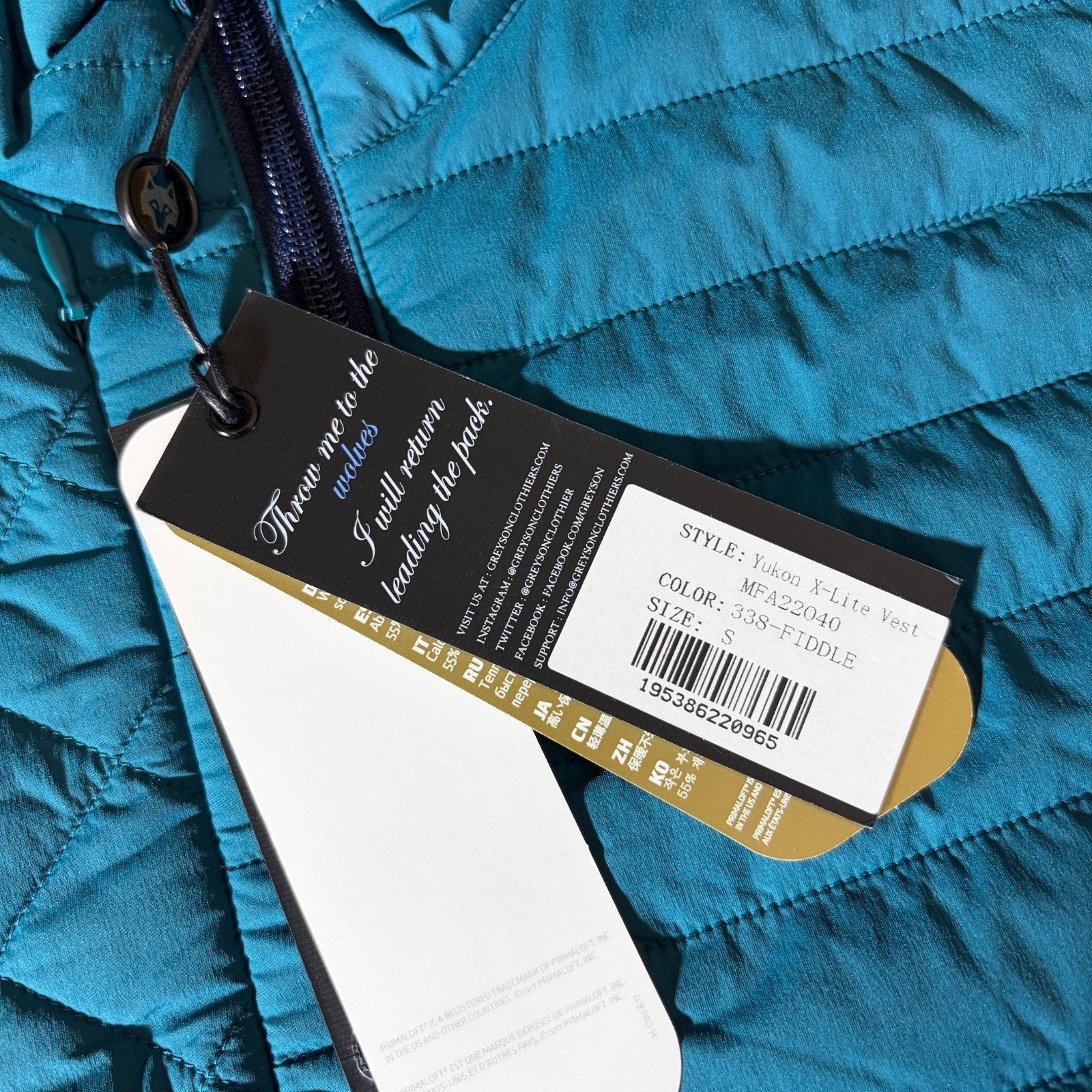 Greyson Vest Mens S Yukon X Lite Ultralight Puffer Golf Primaloft Casual