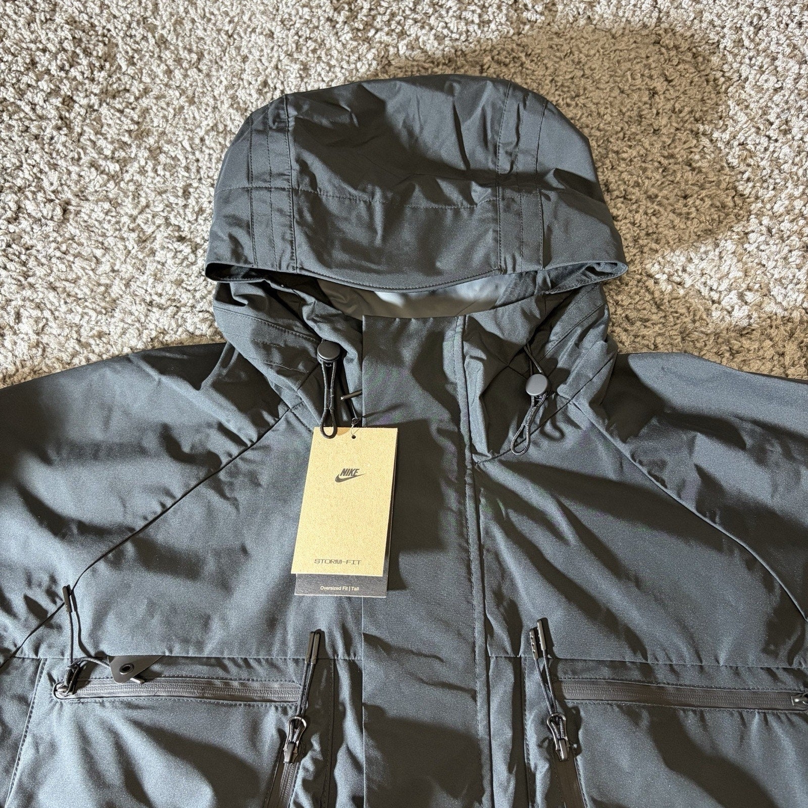 Nike Jacket Mens L Tall Tech Storm-Fit Lightweight Sportswear HJ2944-010 Outdoor