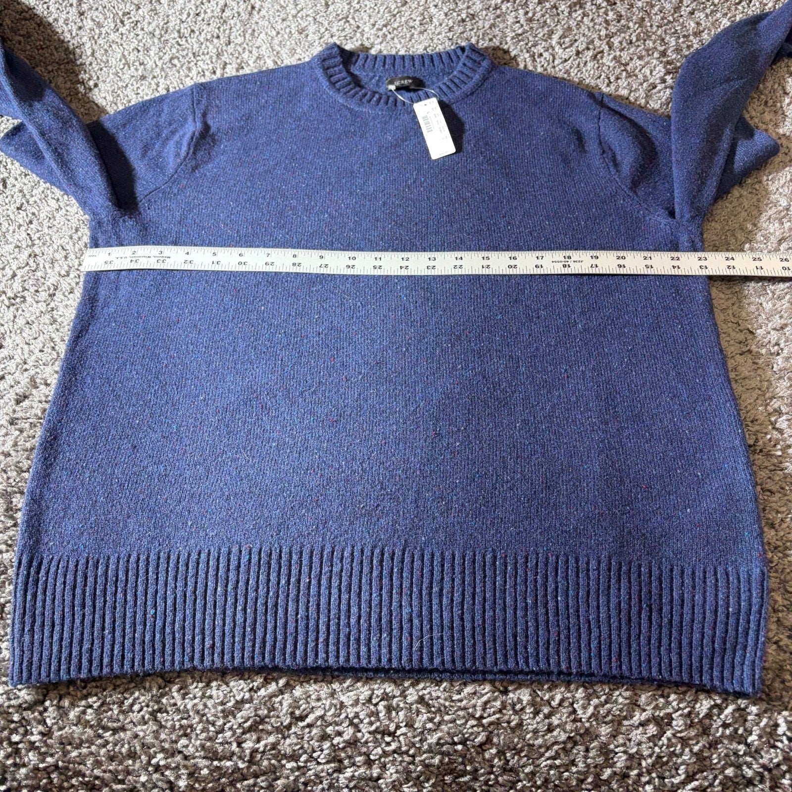 J Crew Sweater Mens L Pullover Wool Nep Fleck Knit Cosby Lounge Speckled