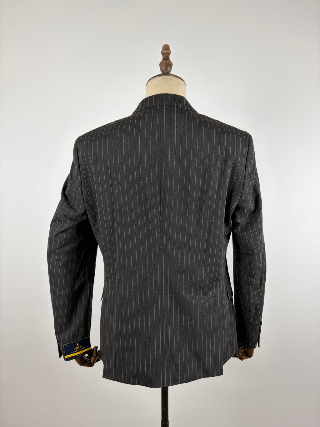 Polo Ralph Lauren Men's Pinstripe Wool Sport Coat Blazer Charcoal Grey Size 38R - Serenity Selections