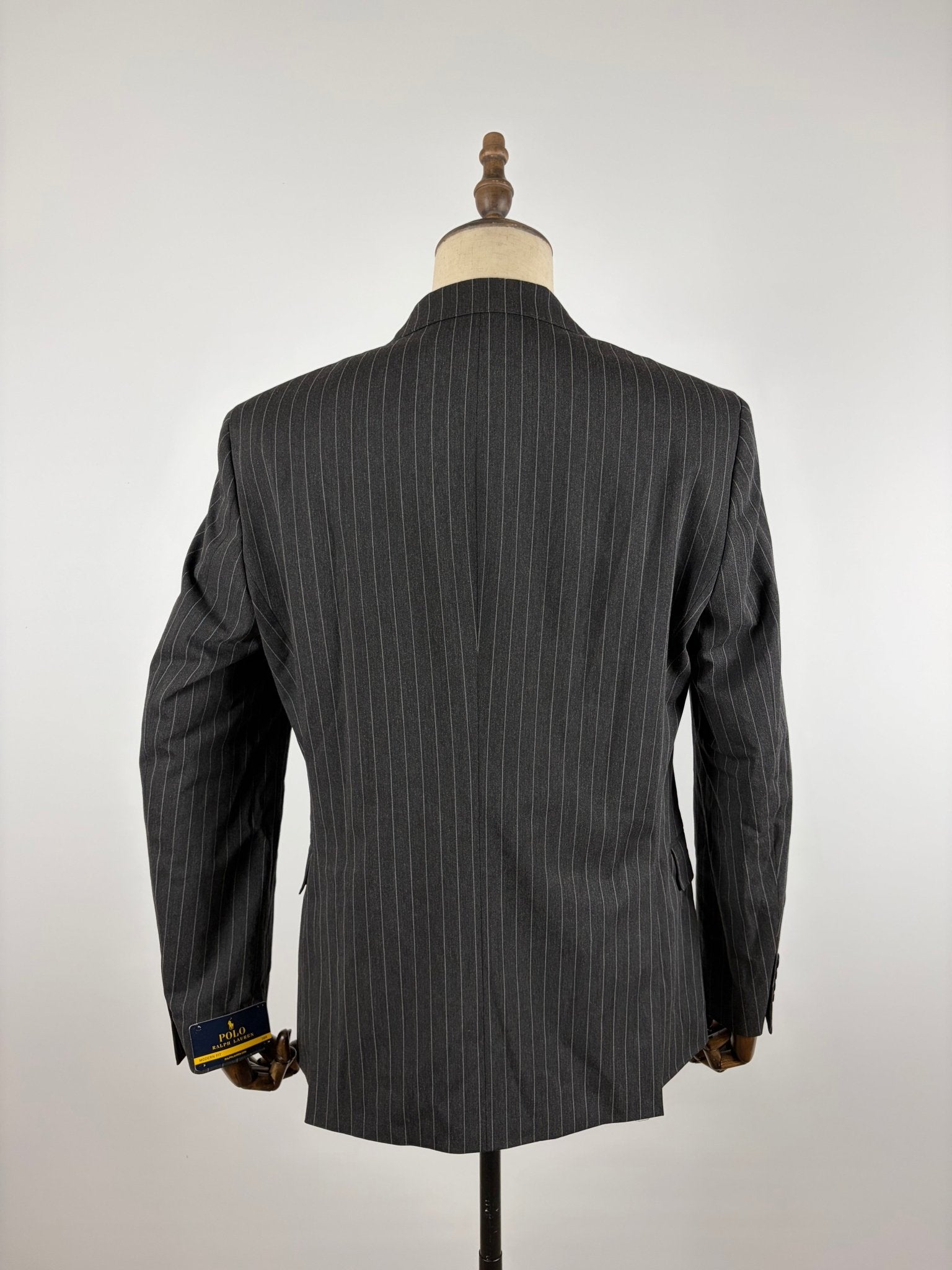 Polo Ralph Lauren Men's Pinstripe Wool Sport Coat Blazer Charcoal Grey Size 38R - Serenity Selections