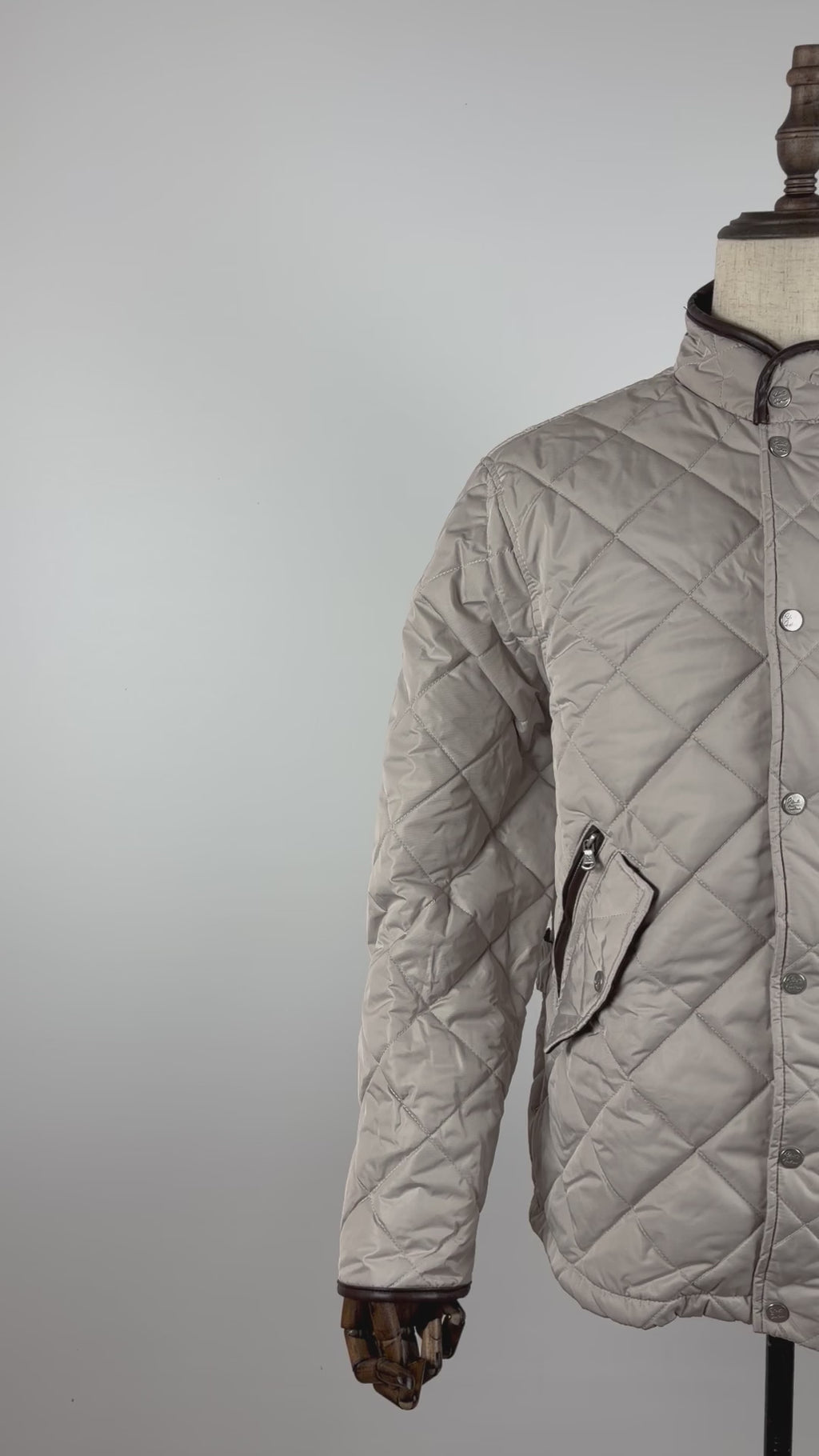 Robert Graham Men's Diamond Quilted Travel Jacket Stone