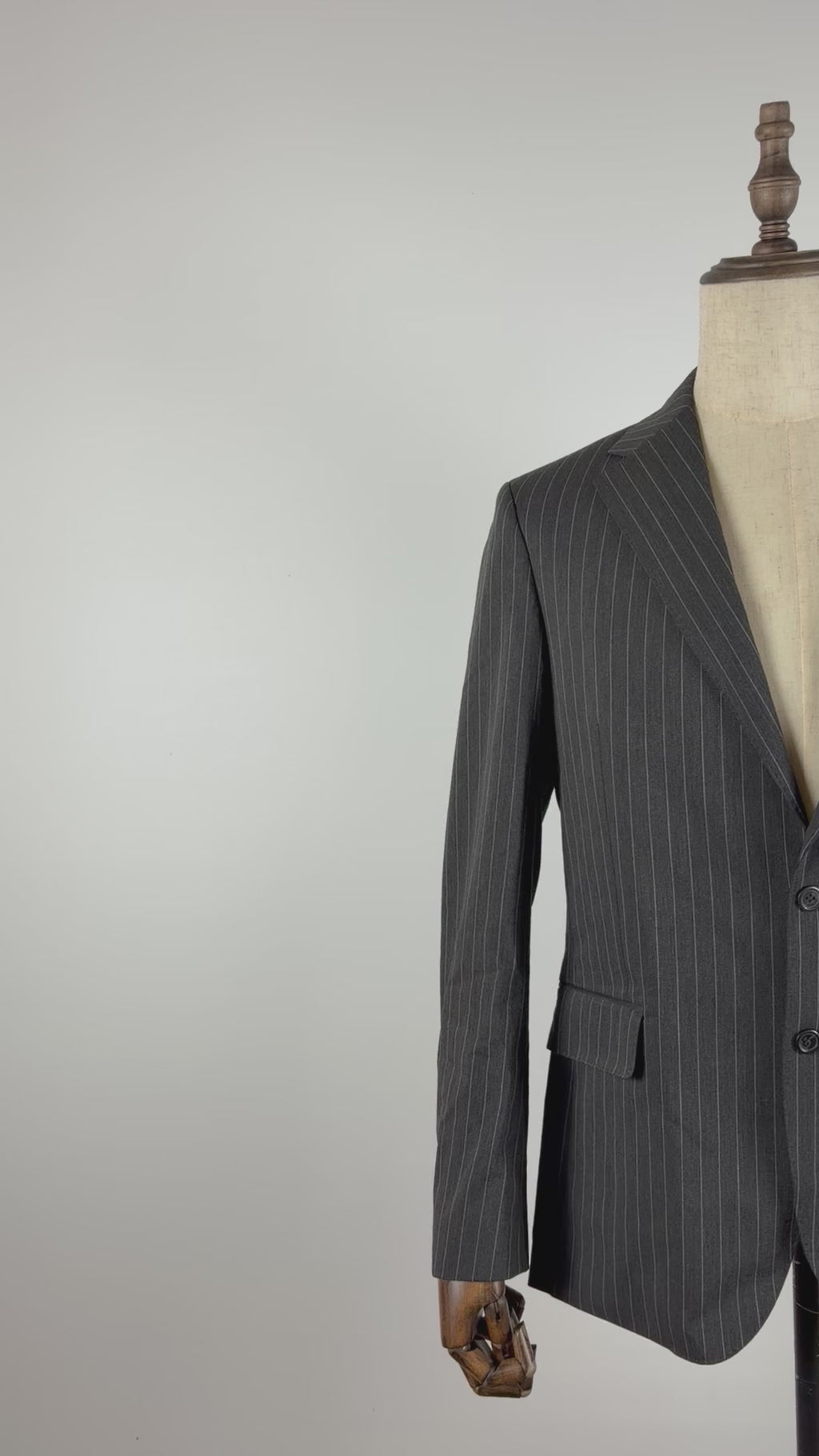 Polo Ralph Lauren Men's Pinstripe Wool Sport Coat Blazer Charcoal Grey Size 38R