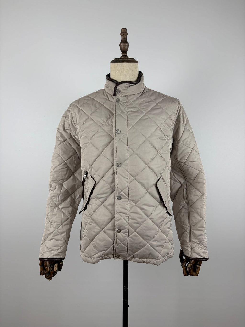 Robert Graham Men's Diamond Quilted Travel Jacket Stone - Serenity Selections