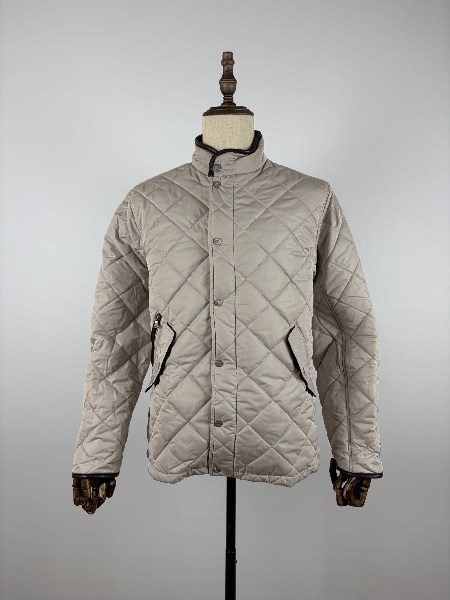 Robert Graham Men's Diamond Quilted Travel Jacket Stone - Serenity Selections