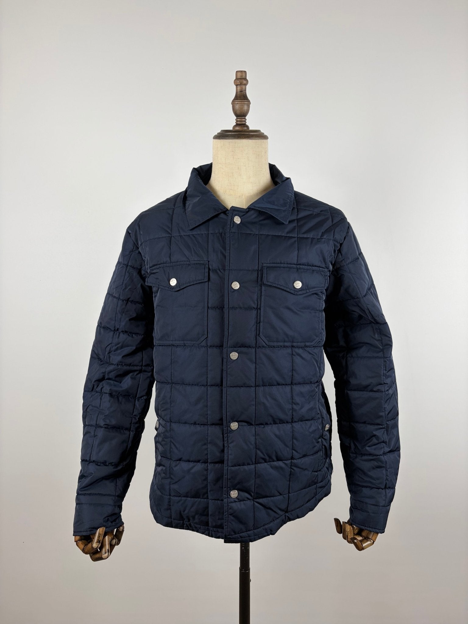 Robert Graham Men's Quilted Insulated Travel Shirt Jacket Navy Blue - Serenity Selections